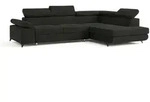 Masseno Ecksofa, Schwarz, Holz, 4-Sitzer, L-Form,L-Form, 257x190 cm, Wohnzimmer,