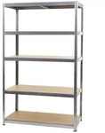 MCW Schwerlastregal, Grau, Braun, Metall, 121x200x61 cm, Freizeit, Heimwerken,