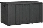 Outsunny Gartenbox, Schwarz, Kunststoff, 366 L, 62x64.5x122.4 cm, Aufbewahrung &