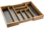 Kesper Besteckeinsatz, Braun, Holz, Bambus, 8 F&auml;cher, 35-58x6.5x43 cm, FSC Mix,