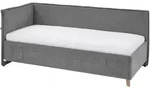 Stylife Polsterliege, Grau, Holz, Eukalyptusholz, 140x200 cm, Reach, Stoffauswahl, in