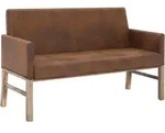vidaXL Sitzbank, Braun, Holz, 62x84.5x140 cm, Esszimmer, B&auml;nke, Sitzb&auml;nke