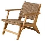 Gardenson Loungesessel Eya, Teak, Holz, Teakholz, vollmassiv, Y-Form, 68x70x75 cm,