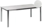 Beliani Gartentisch, Wei&szlig;, Silber, Glas, Quadratisch, 90x75x180 cm,...