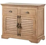 Massivmoebel24 Sideboard, Beige, Holz, Echtholz,Mangoholz, 1 F&auml;cher, 2 Schubladen,