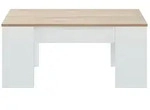 Calicosy Couchtisch, Wei&szlig;, Holzwerkstoff, 50x45x6.6 cm, Wohnzimmer,