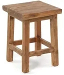 Design Delights Hocker, Natur, Holz, 35x48x35 cm, Wohnzimmer, Hocker, Sitzhocker