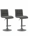 P & B Barhocker-Set, Anthrazit, Textil, Metall, Sockel, S&auml;ule, 47x93-114x57 cm,