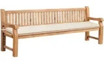 Deluke Gartenbank, Creme, Holz, 240x93x61 cm, Gartenm&ouml;bel, Gartenb&auml;nke