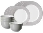 Ritzenhoff Breker Basic-Set, Grau, Keramik, 12-teilig, Rund, 2x2x2 cm, Essen &