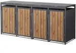 Ml-Design M&uuml;lltonnenbox, Hellbraun, Metall, Rechteckig, 80x120x260 cm,...