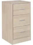 Mid.you Nachtschrank Skyport Olav, Eiche, Kunststoff, 3 Schublade(n) Schubladen,