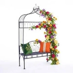 Relaxdays Rosenbogen, Schwarz, Metall, 122x220x43 cm, Gartenzubeh&ouml;r, Gartendeko