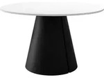 Mirjan24 Esstisch, Schwarz, Wei&szlig;, Metall, Rund,Rund, 120x76x120 cm, Esszimmer,