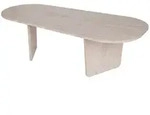 Mid.you Couchtisch, Creme, Holzwerkstoff, Holzoptik, Freiform, 65x40x130 cm,