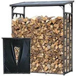 Quick Star Kaminholzregal, Anthrazit, Schwarz, Metall, 142x185x70 cm,...