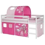 Idimex Hochbett, Wei&szlig;, Rosa, Holz, Kiefer, Mode, 97x112x207 cm, Kinder- &