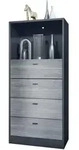 Vladon Kommode, Anthrazit, Holzwerkstoff, 56x125x36 cm, Wohnzimmer, Kommoden &