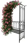 Relaxdays Rosenbogen, Schwarz, Metall, 55x210x48 cm, Gartenzubeh&ouml;r, Gartendeko