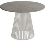 WFL Group Esstisch, Dunkelgrau, Metall, 10-Sitzer, Rund,Rund, 196x76x120 cm,