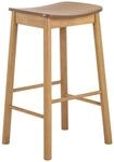 P & B Barhocker, Natur, Holz, Eiche, Kautschukholz, furniert, massiv, rund,