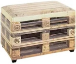 Truhenbank, Dunkelbraun, Hellbraun, Textil, Holzoptik, 58x42x39 cm, Esszimmer,