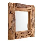 Design Delights Wandspiegel, Braun, Holz, 50x50x5 cm, Spiegel, Wandspiegel