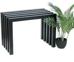 DanDiBo Hocker, Schwarz, Metall, 60x43.5x37 cm, Gartenm&ouml;bel, Gartenb&auml;nke