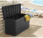 Kissenbox, Anthrazit, Kunststoff, Holz, 1 F&auml;cher, 117x56x45 cm, Deckel,...