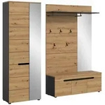 Xonox Garderoben-Set, Grau, Holzwerkstoff, 200x190x37 cm, Garderobe,...