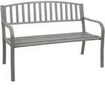 Proregal Gartenbank, Grau, Metall, 2-Sitzer, 128x87x58 cm, Gartenm&ouml;bel,...