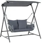 Beliani Hollywoodschaukel, Grau, Metall, 170x202x140 cm, Gartenm&ouml;bel,