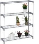 Relaxdays Blumenregal, Grau, Metall, Kunststoff, 91x106x28 cm, Wohnzimmer,