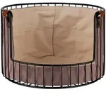 Obstkorb, Grau, Schwarz, Beigebraun, Metall, Textil, rund, 27.5x18.5x27.5 cm, Essen &