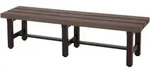 Proregal Gartenbank, Braun, Kunststoff, 4-Sitzer, 150x40x34 cm, Gartenm&ouml;bel,
