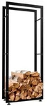 CLP Kaminholzregal, Schwarz, Metall, 60x150x25 cm, Kleinm&ouml;bel, Kamine & Zubeh&ouml;r,