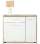 CARO-M&ouml;bel Kommode, Sonoma Eiche, Wei&szlig;, Holzwerkstoff, Mode, 88x70x30 cm,