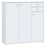 Kommode, Wei&szlig;, Holzwerkstoff, 4 F&auml;cher, 2 Schublade(n) Schubladen,...