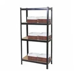 MCW Schwerlastregal, Schwarz, Braun, Metall, 80x160x40 cm, Freizeit, Heimwerken,