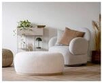 Pouf Manhattan, Wei&szlig;, Textil, Uni, F&uuml;llung: Schaumstoff, 54.5x36x88.5 cm,