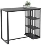 P & B Bartisch, Eiche, Dunkelgrau, Metall, Holzwerkstoff, Holzoptik, rechteckig,