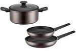 M&auml;ser Pfannenset Stellara, Bronze, Metall, 4-teilig, 5 L, rund, antihaftbeschichtet,