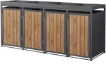 Ml-Design M&uuml;lltonnenbox, Hellbraun, Metall, Rechteckig, 80x124x260 cm,...