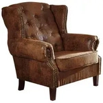 Massivmoebel24 Ohrensessel, Braun, Kunststoff, 1-Sitzer, Quadratisch, 102x102x93 cm,