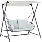 Beliani Hollywoodschaukel, Hellgrau, Metall, 170x202x140 cm, Gartenm&ouml;bel,