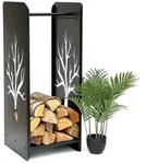 DanDiBo Kaminholzregal, Schwarz, Metall, 40x100x40 cm, Kleinm&ouml;bel, Kamine &