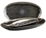 M&auml;ser Servierplatten-Set Niara Organic, Braun, Schwarz, Keramik, 3-teilig, oval,
