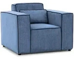 Fun M&ouml;bel Sessel, Blau, Textil, Ottomane links, 101x80x92 cm, Wohnzimmer,...