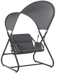 Beliani Hollywoodschaukel, Grau, Metall, 114x182x117 cm, Gartenm&ouml;bel,