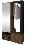 Mirjan24 Garderobe, Nussbaum, Kunststoff, Rechteckig, 100x190x33 cm, Garderobe,